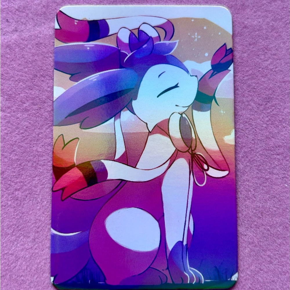 Sylveon Twilight Breeze — Rainbow Gloss Foil Collectible Art Card ✨